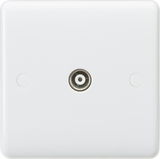 Knightsbridge Curved Edge Coax TV Outlet (Non-Isolated), White