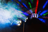 QTX: 151.547UK, LED Derby & PAR Bar with Tripod, 2x 12W RGBW PAR, 2x 12W Derby, Rechargeable, DMX Compatible
