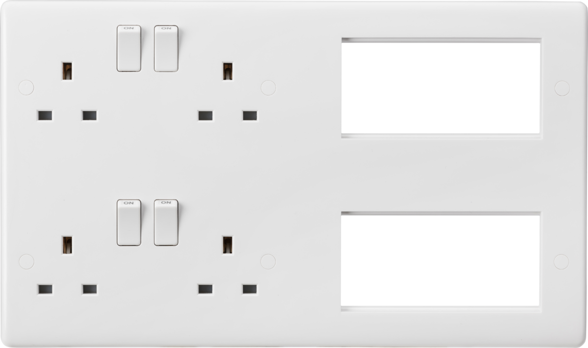 Multimedia Combination Plate - White Finish