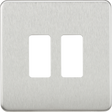 Screwless 2G Grid Faceplate - Brushed Chrome