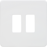 Screwless 2G Grid Faceplate - Matt White