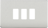 Screwless 3G Grid Faceplate - Brushed Chrome
