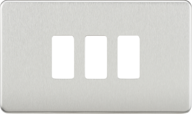 Screwless 3G Grid Faceplate - Brushed Chrome