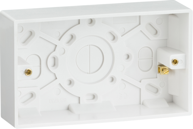 Knightsbridge Double 35mm Pattress Box with Earth Terminal