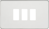 Screwless 3G Grid Faceplate - Polished Chrome
