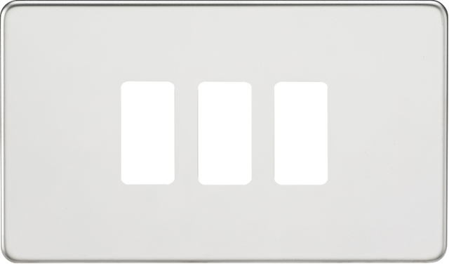 Screwless 3G Grid Faceplate - Polished Chrome