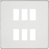 Screwless 6G Grid Faceplate - Polished Chrome