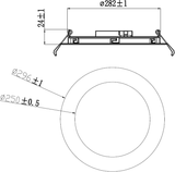 KARA 230V IP20 24W LED Recessed Panel - 4000K