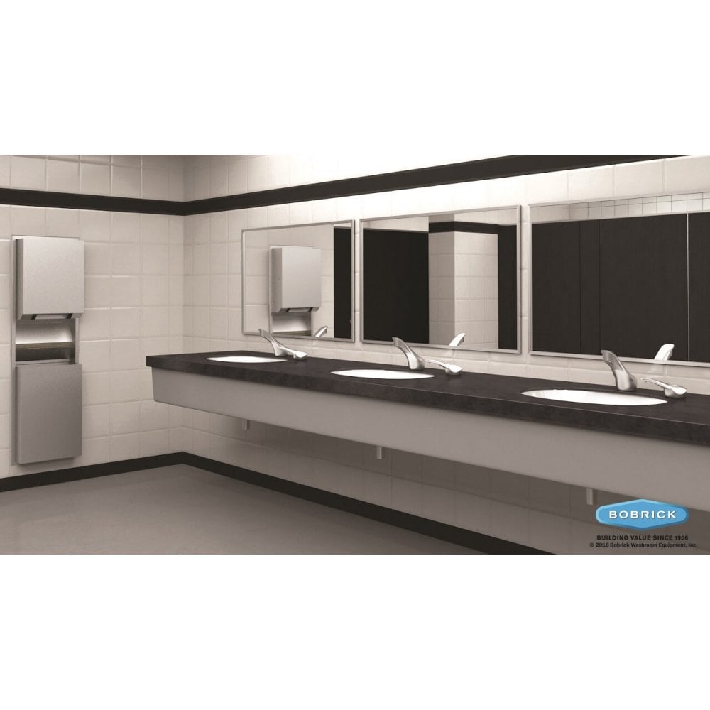 B-3944 Recessed Paper Towel Dispenser and 45.5L Bin Combination Unit