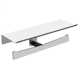 Double Black Toilet Paper Roll Holder with Shelf