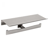 Double Black Toilet Paper Roll Holder with Shelf