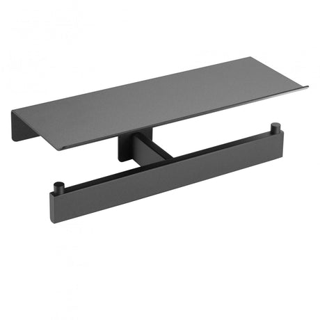 Double Toilet Paper Roll Holder with Shelf
