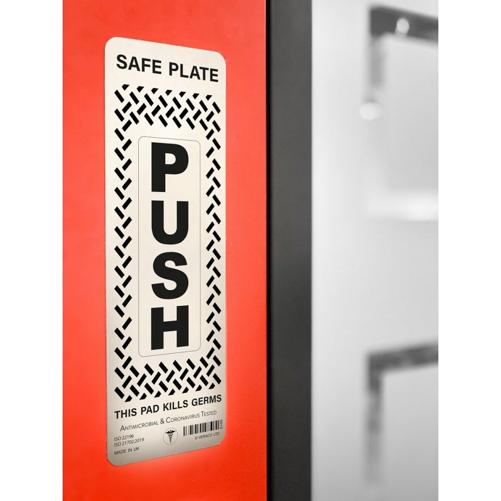 VERACO SAFE PLATE ™ Antibacterial Aluminium Push Plate