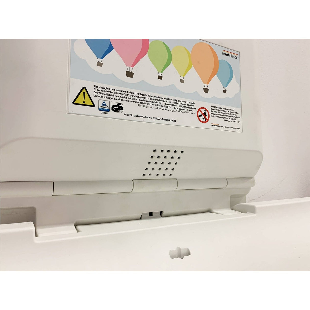BabyMedi® Horizontal Baby Changing Station - Polypropylene / Stainless Steel with Ioniser