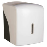 Vivo Halo Series ABS Plastic Centre Feed Satin White Paper Towel Dispenser