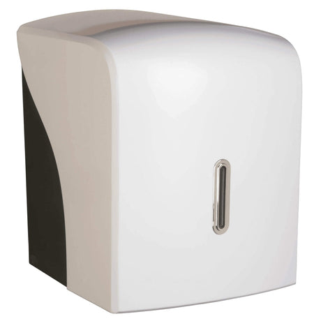 Vivo Halo Series ABS Plastic Centre Feed Satin White Paper Towel Dispenser