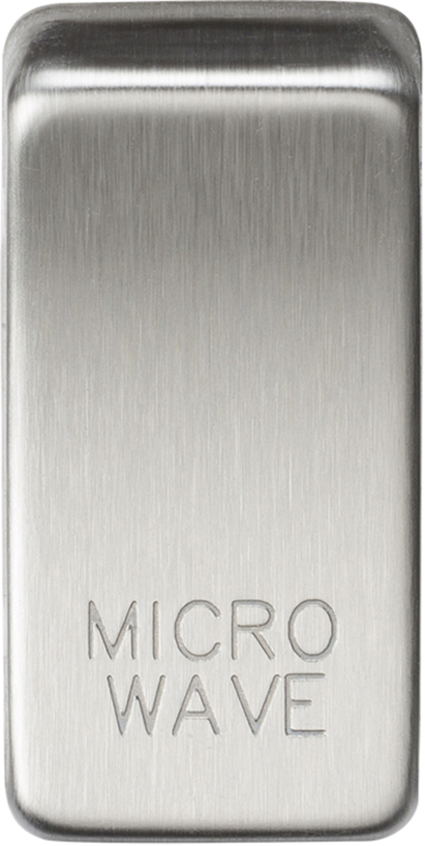 Switch Cover 'Marked MICROWAVE' - Brushed Chrome