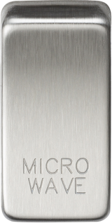 Switch Cover 'Marked MICROWAVE' - Brushed Chrome