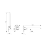 511960 DELABIE Be-Line® 650mm Ø 42mm Aluminium Drop-Down Support Rail
