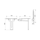 511930 Be-Line® Removable Lift-Up Aluminium Shower Seat with Leg