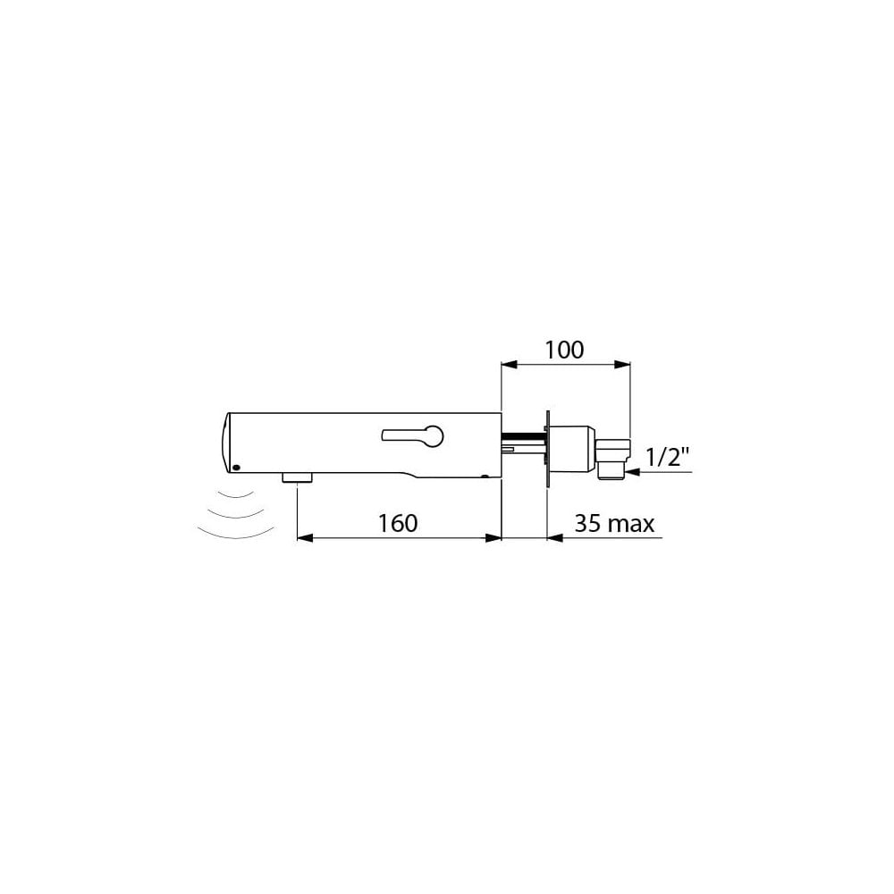 493400 / 493406 DELABIE TEMPOMATIC Wall Mounted 160mm Electronic Mixer Tap