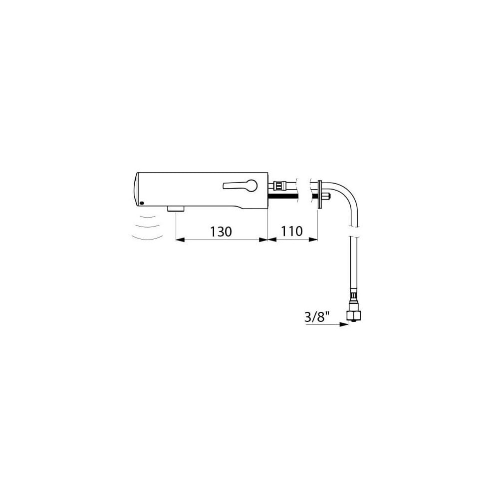 493410 / 493416 DELABIE TEMPOMATIC Wall Mounted F3/8" 130mm Electronic Mixer Tap