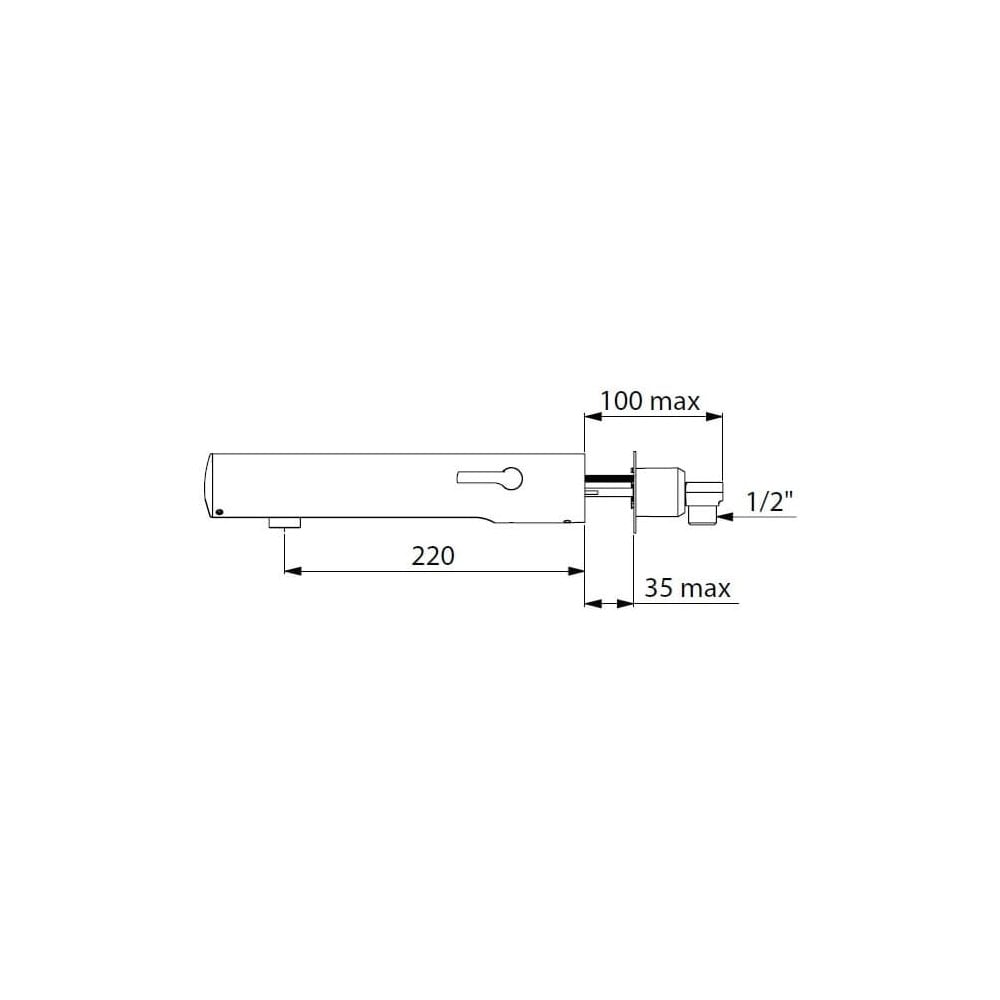 493500 / 493506 DELABIE TEMPOMATIC Wall Mounted M1/2" 220mm Electronic Mixer Tap