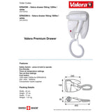 Valera Premium Drawer Mounted Hair Dryer 1200W or 1600W | EPAVDW / EPAVDW-6