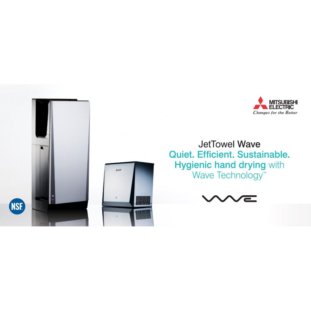 Mitsubishi Jet Towel Wave u02 Smart Hand Dryer - White