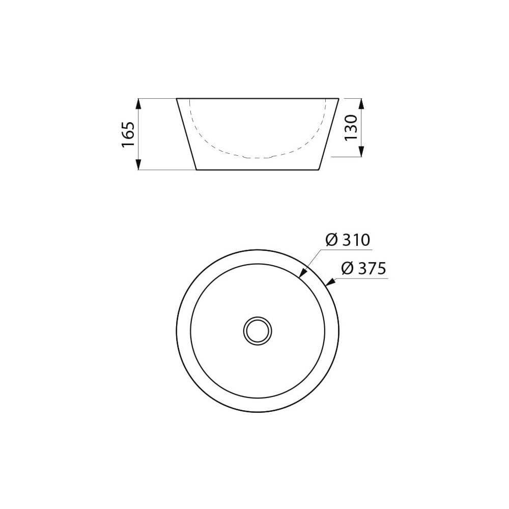 ALGUI ø375 Stainless Steel Counter Top Basin 120110 / 120110BK