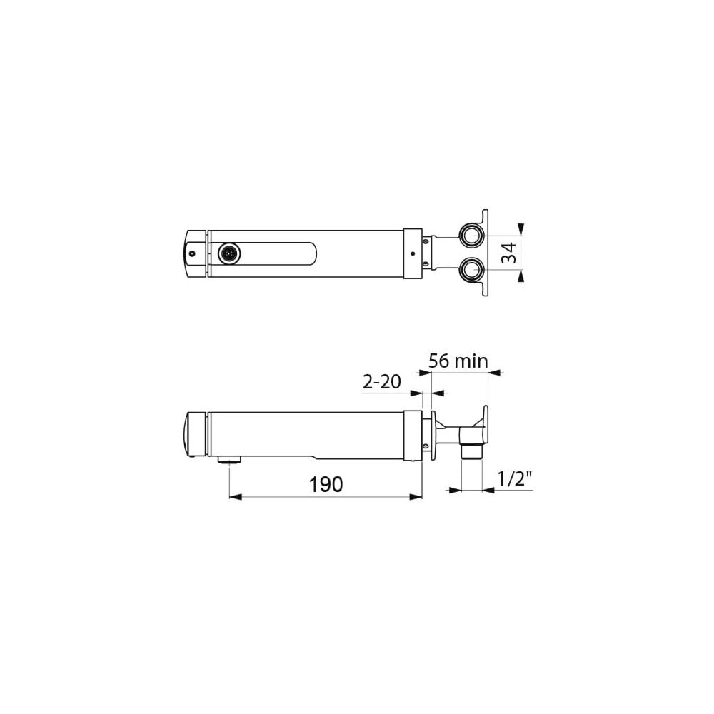 794055 DELABIE TEMPOMIX 3 Wall Mounted Chrome Plated Time Flow Mixer Tap