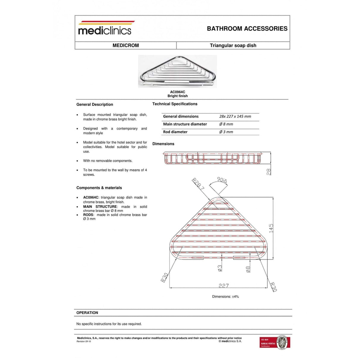 Mediclinics Triangular Soap Dish