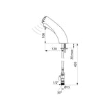 44200615 DELABIE TEMPOMATIC 3 Battery Operated Sensor Tap with Stopcock