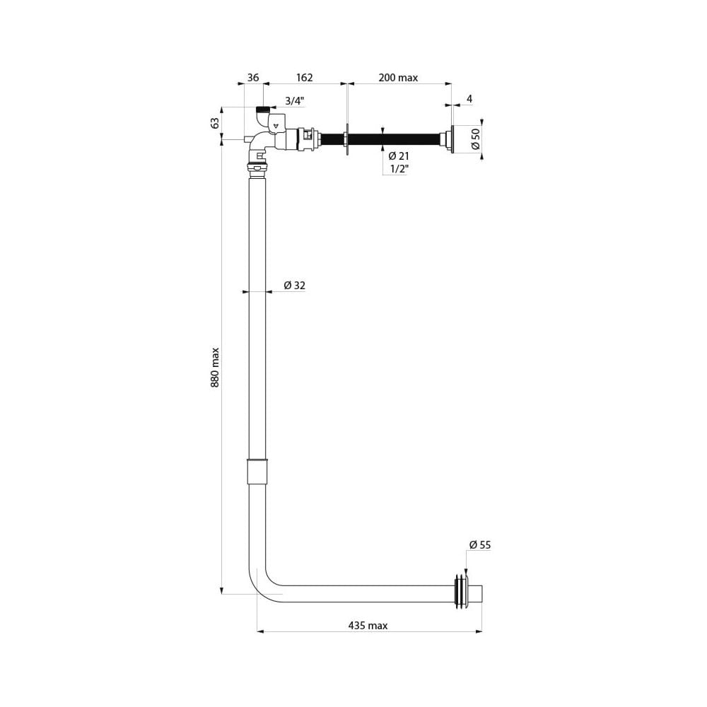 761210 DELABIE TEMPOFLUX 1 Direct Flush Kit
