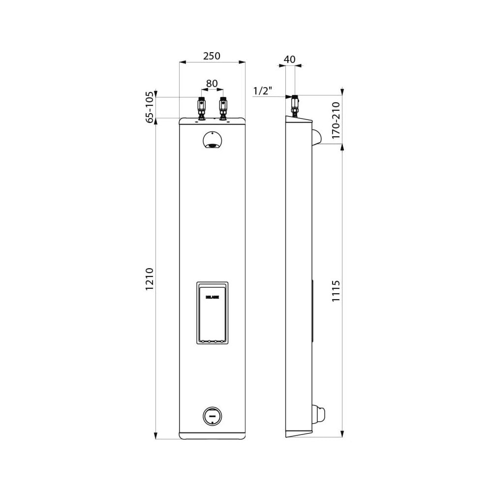 790204 DELABIE TEMPOMIX time flow shower panel with Soap Dish