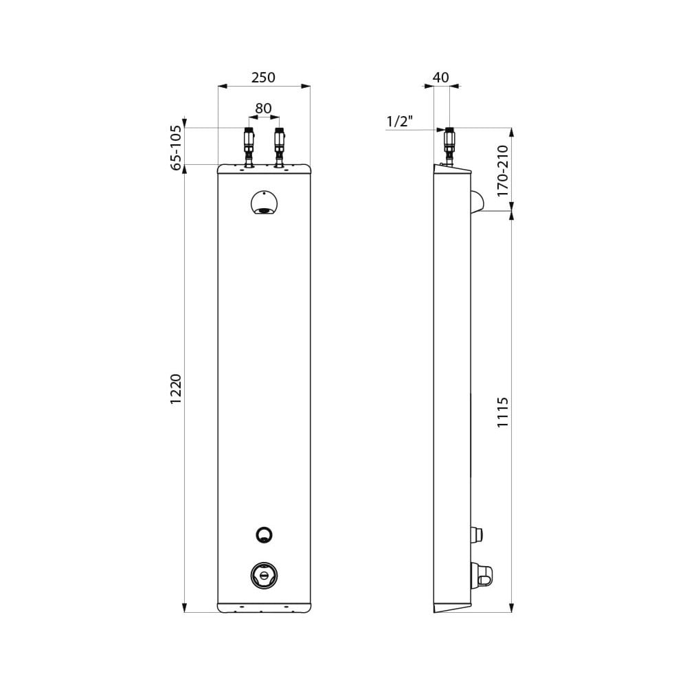 792303 DELABIE SECURITHERM Stainless Steel time flow shower panel