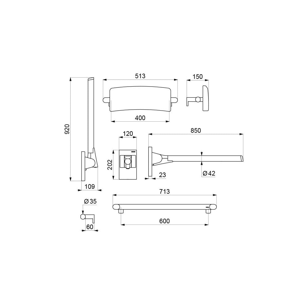 Be-Line® WC Doc M pack with backrest 511809
