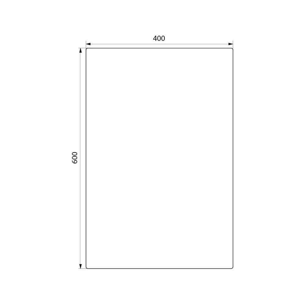 Unbreakable Self-adhesive Rectangular High Polished Stainless Steel Mirror 3453 (400x600x1)