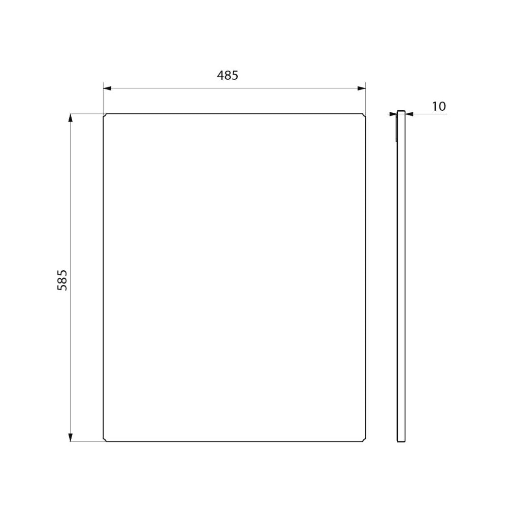 Unbreakable Rectangular High Polished Stainless Steel Mirror 3458 (485x585x10)