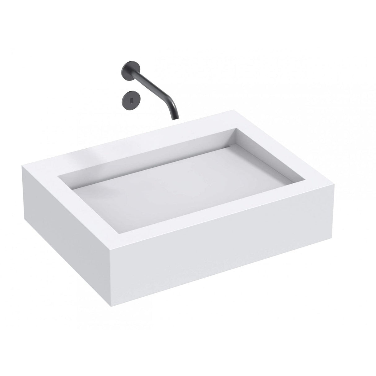 The Monolith S, M or L Series Wall Mounted Wash Basin L.600mm (300, 450 or 600mm Depth)