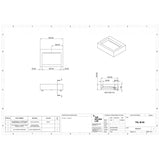 The Monolith S, M or L Series Wall Mounted Wash Basin L.600mm (300, 450 or 600mm Depth)
