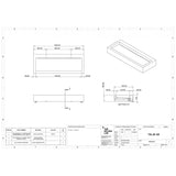 The Monolith S, M or L Series Wall Mounted Wash Basin L.1200mm (300, 450 or 600mm Depth)