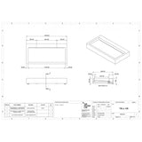 The Monolith S, M or L Series Wall Mounted Wash Basin L.1200mm (300, 450 or 600mm Depth)