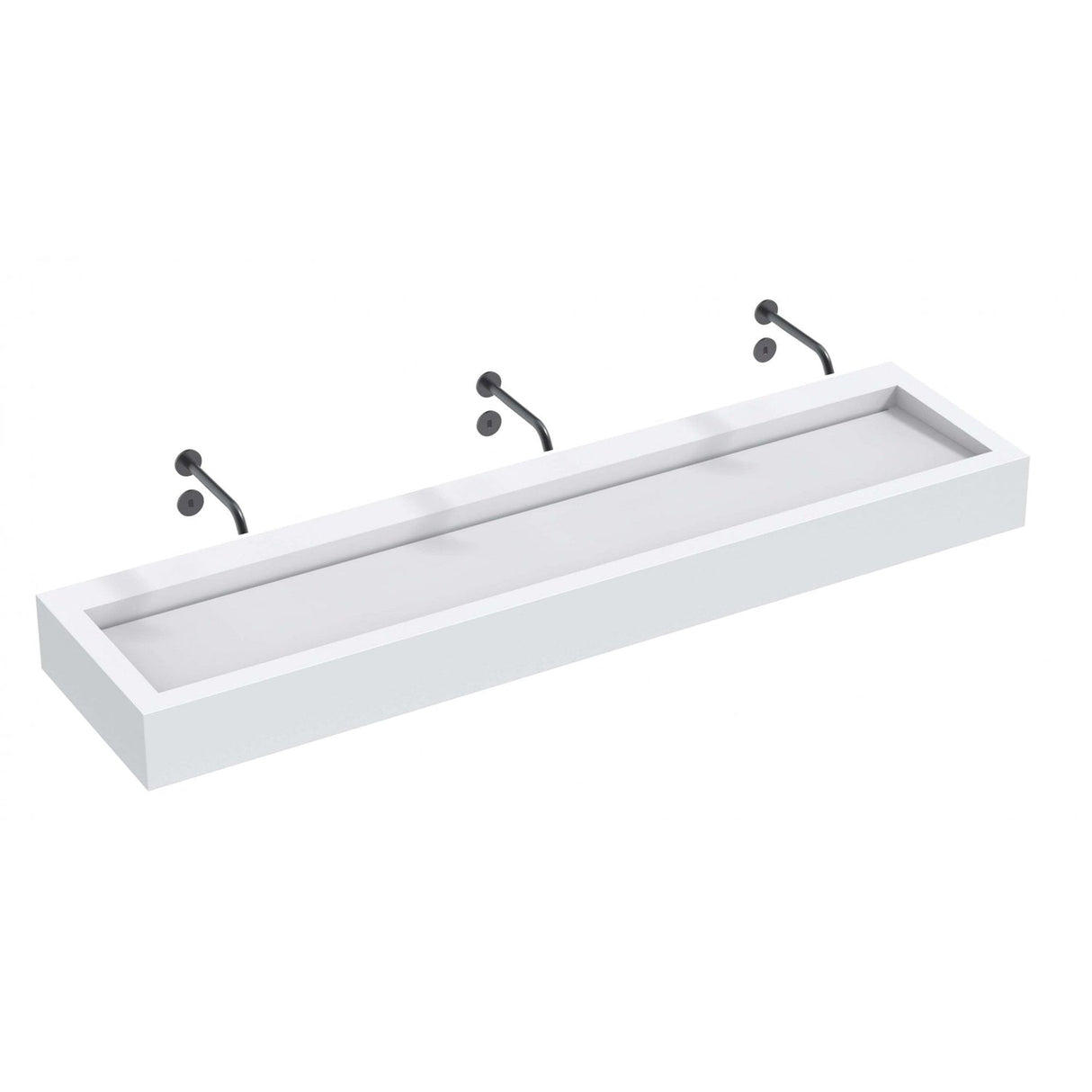 The Monolith S, M or L Series Wall Mounted Wash Basin L.1800mm (300, 450 or 600mm Depth)