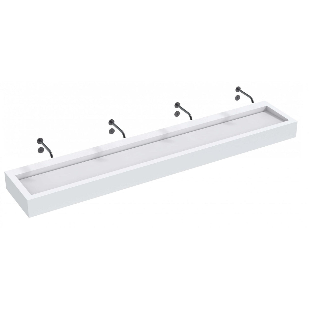 The Monolith S, M or L Series Wall Mounted Wash Basin L.2400mm (300, 450 or 600mm Depth)