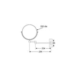 Wall Mounted Double Sided Double Arm Mirror Ø200mm