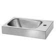 LAVANDO 450x300 Stainless Steel Wall Mounted Hand Washbasin with Ø35mm Tap Hole on Right Side 121370