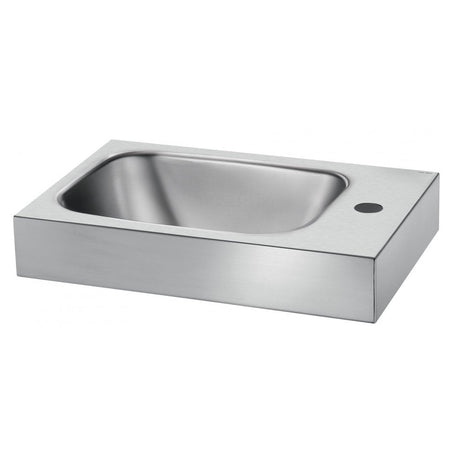 LAVANDO 450x300 Stainless Steel Wall Mounted Hand Washbasin with Ø35mm Tap Hole on Right Side 121370