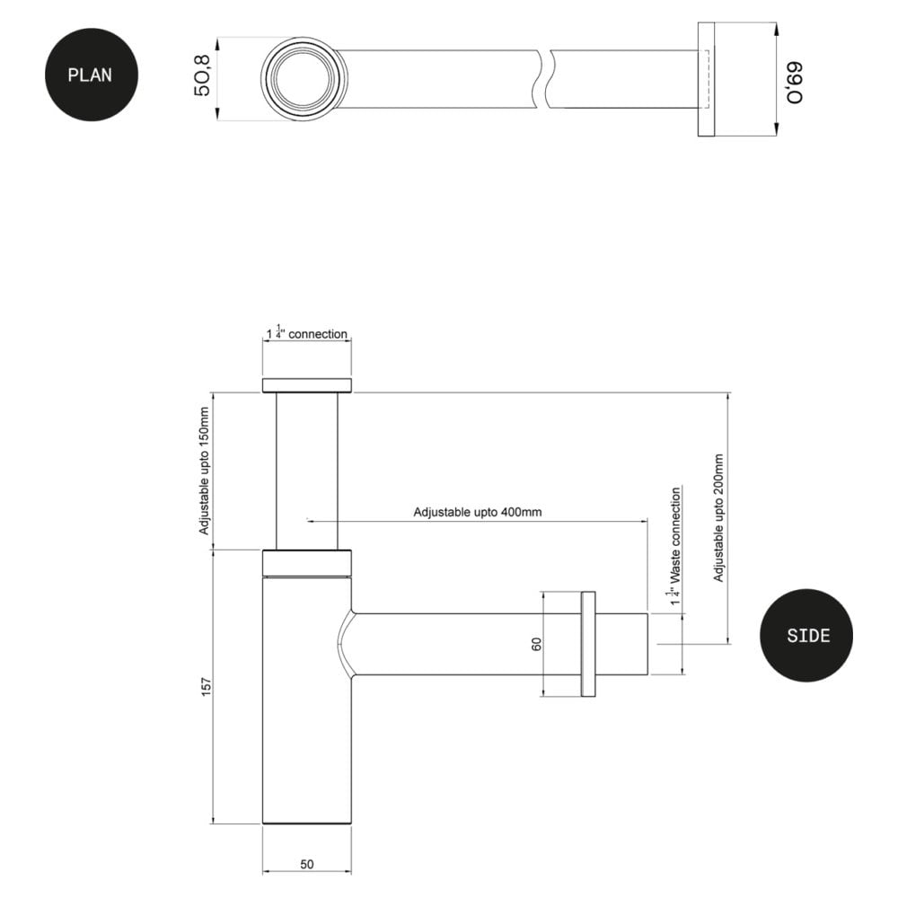 Adjustable Bottle Trap TSL.650