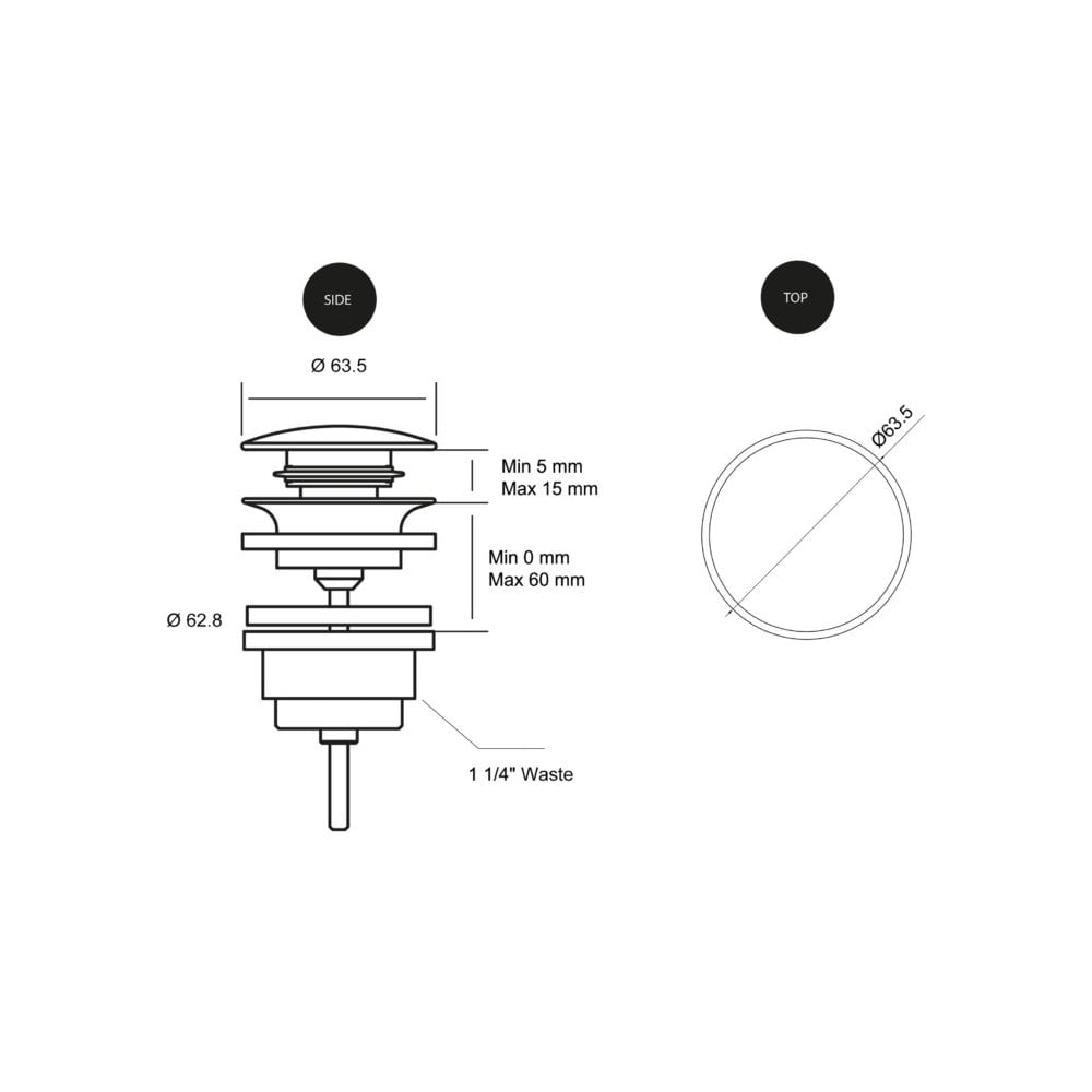 Universal Click Clack Basin Waste Fitting TSL.673
